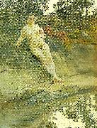 Anders Zorn ovan solbadande flicka oil painting on canvas